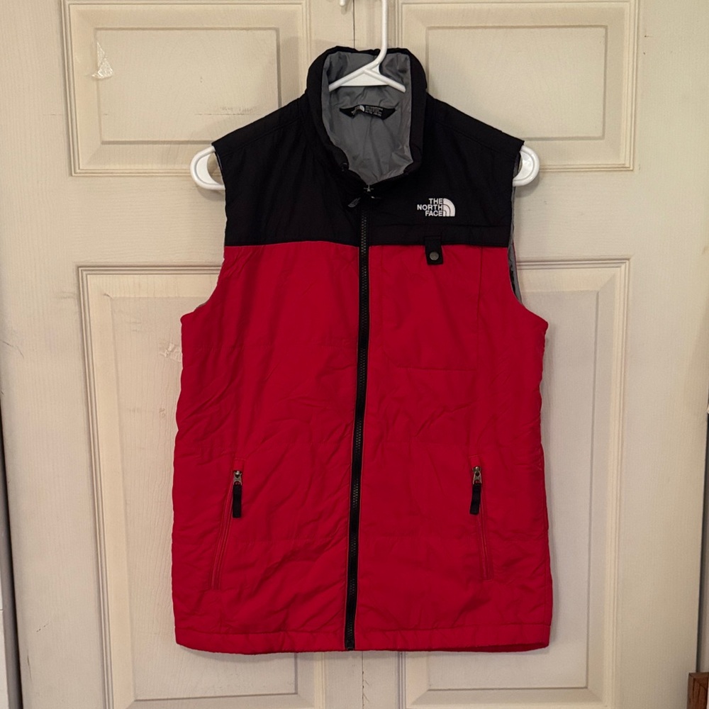 The North Face Black and Red Zip Vest